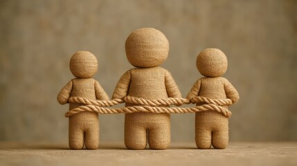 Family unity amidst financial struggles an abstract representation of debt home sculpture indoor close-up conceptual art