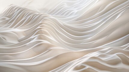Fototapeta premium Abstract image of white lines resembling soft fabric folds on light background