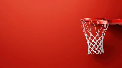 Basketball action shot urban gym flat design template red background side view sports concept
