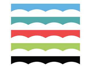 set of editable banner header and separator symbol design illustration isolated on transparent background