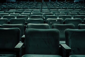 Empty Audience Awaiting the Start of an Event in Soft Lighting