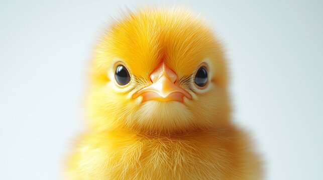 Charming Portrait of an Adorable Baby Chick with Bright Feathers