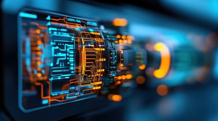Innovative smart meters for electricity consumption monitoring technology lab digital interface close-up futuristic concept