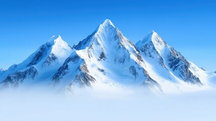 Obraz premium Snow-covered mountain peaks europe scenic landscape photography winter environment high angle view natural beauty