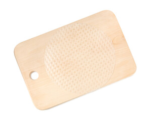 Edible rice paper isolated on white, top view