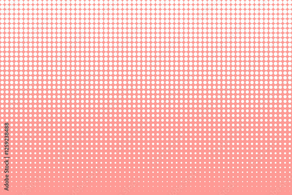 Poster pink halftone pattern. white dotted layout. gradual fade effect. vector background.