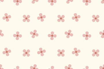 Cute pink flower petals seamless repeat pattern