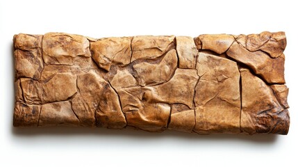 Rectangular Cracked Tan-Brown Textured Object