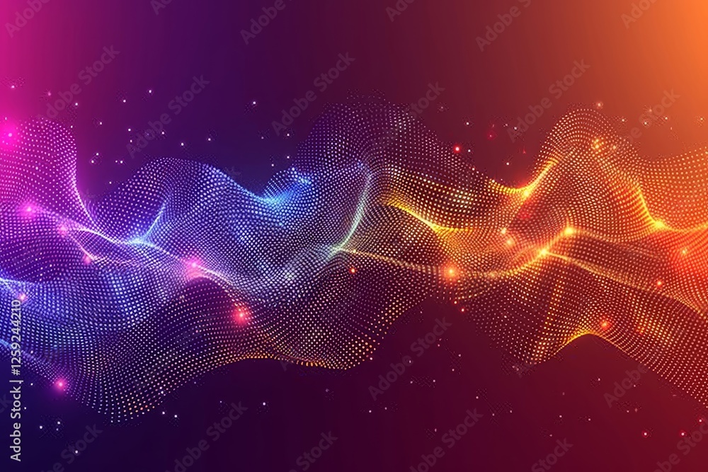 Poster abstract design showcasing vibrant color gradients with swirling lines and spiral ribbons. the dynam
