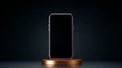 Modern Smartphone on Elegant Display with Dark Background