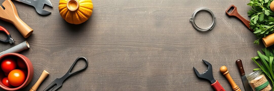 A collage of various business tools, charts, and graphs symbolizing the creation of a successful company through leadership and organizational skills, management, recipe, entrepreneurship