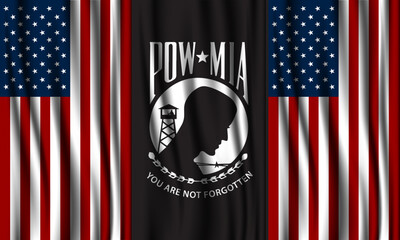 National POW MIA Recognition Day Design Background Illustration