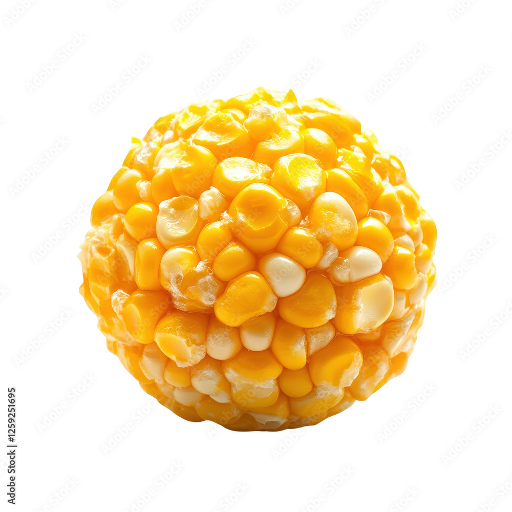 Poster close up view of a colorful assortment of candy in a ball shape on a white background isolated on a 