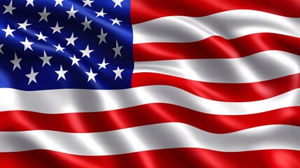 Naklejka premium American flag waving in the wind with stars and stripes