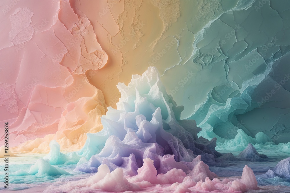 Poster whimsical soft gradient art with engaging texture and nostalgic feelings