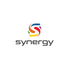modern synergy logo design, letter s logo