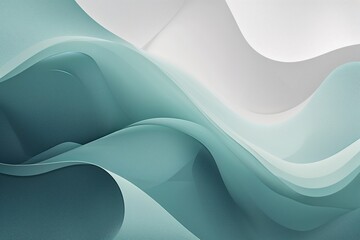 Serene Minimalist Abstract Artwork with Smooth White and Teal Gradient and Subtle Grainy Texture