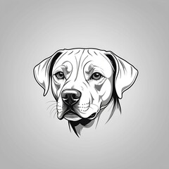Artistic Black and White Illustration of a Labrador Dog