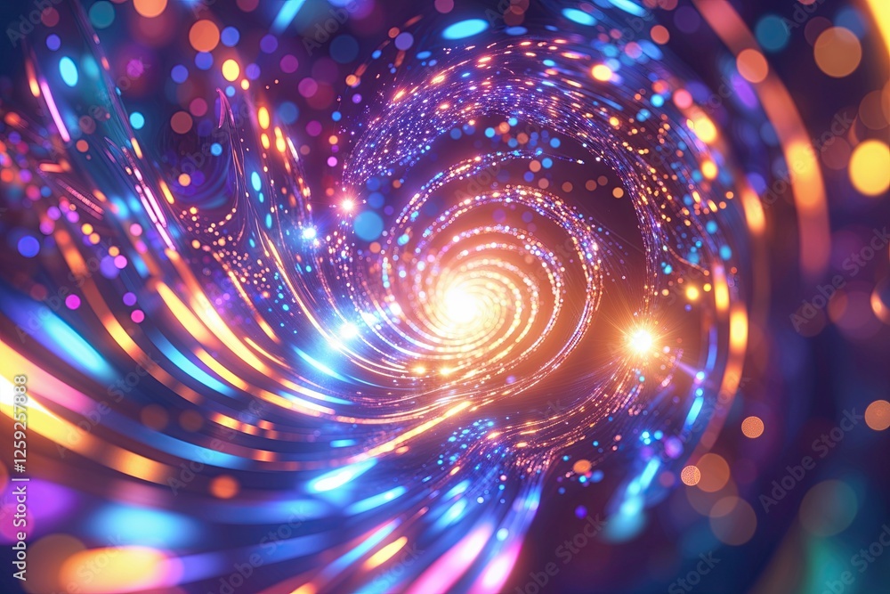 Aufkleber vibrant prism light swirl texture with striking lens flare and luminous bokeh effect
