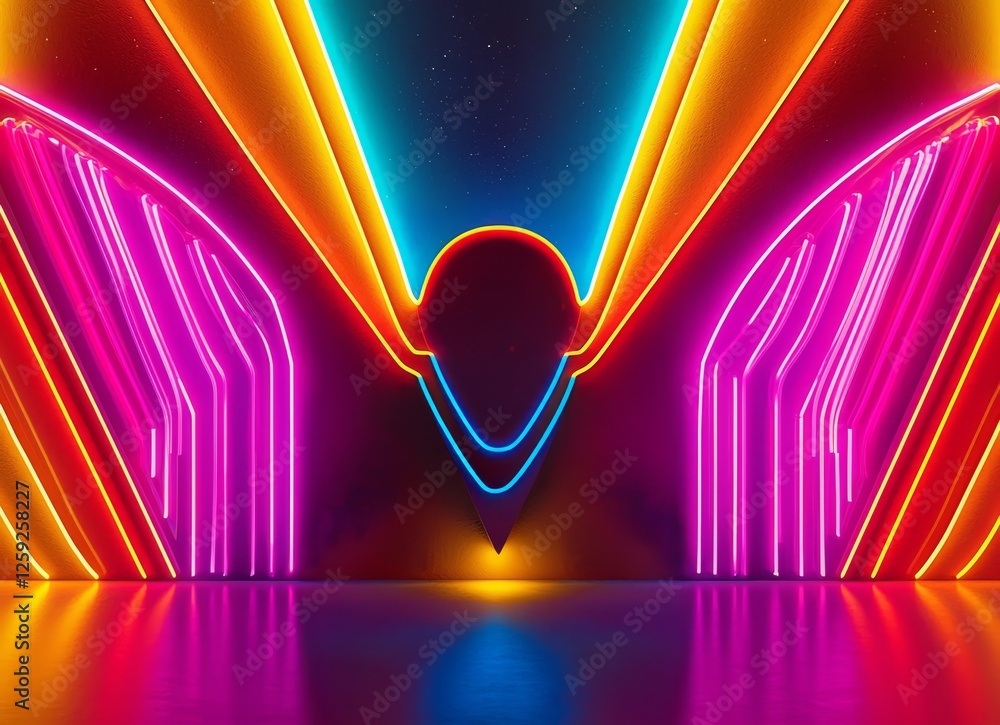Poster glowing lines and stars create a stunning visual composition.
