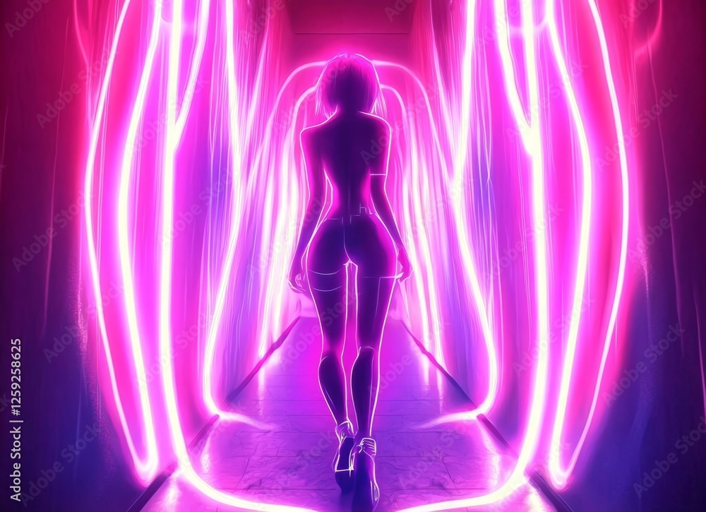 Poster explore a visually captivating abstract environment filled with glowing elements.