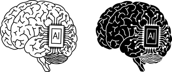 Artificial Intelligence Brain Circuit Illustration