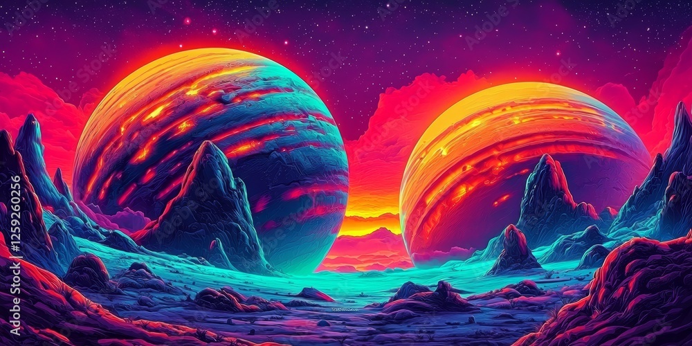 Wall mural artistic collection of 3d rendered surreal landscapes and soft forms