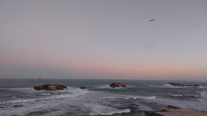 sunset on the beach in Essaouira