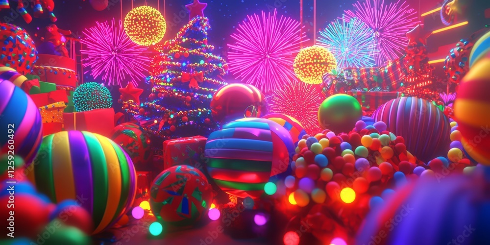 Poster abstract background with exploding colors for new year mood