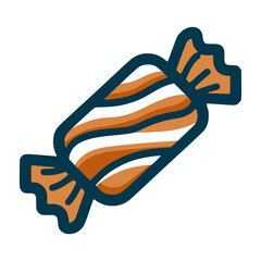 candy caramel sweet snack flat color vector illustration template design