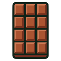 chocolate bar sweet snack food flat color vector illustration template design