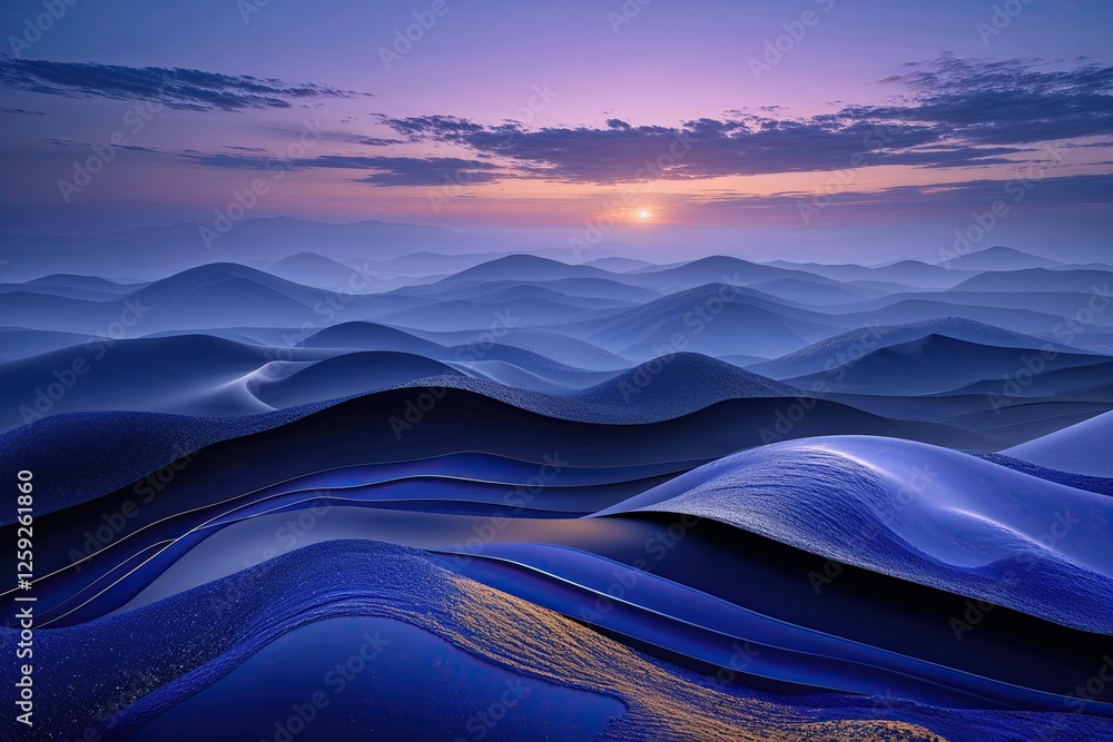 Poster radiant indigo and dusk layers with smooth gradient and textured flow