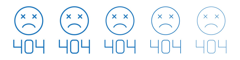 404 Error icon Symbol collection thin outline set