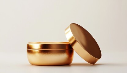 Luxury Golden Cream Jar Mockup: Elegant Product Packaging Design