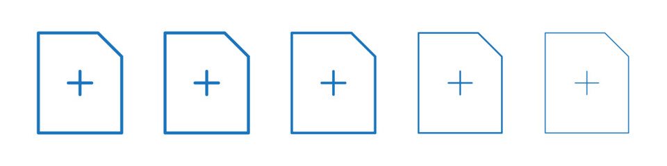 Add document icon Symbol collection thin outline set