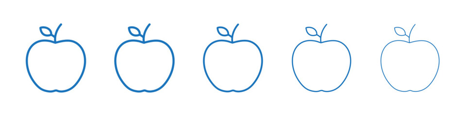 Apple icon Symbol collection thin outline set