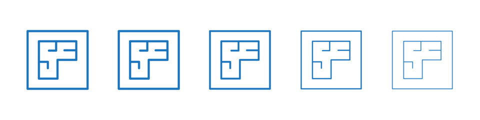 Fototapeta premium Architecture plan icon Symbol collection thin outline set