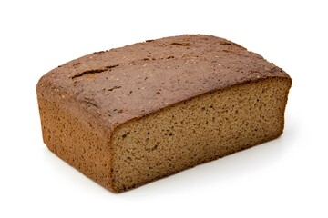 Dark Rye Bread Loaf: A freshly baked loaf of dark rye bread with a rustic texture, ready to be sliced and enjoyed. The perfect addition to any meal, offering a hearty and flavorful taste. 