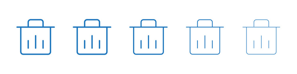 Bin icon Symbol collection thin outline set