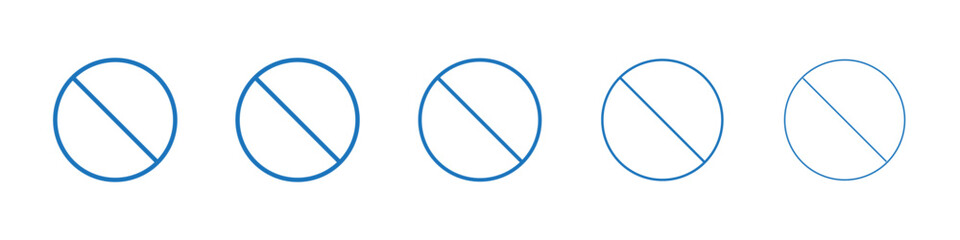 Blocked icon Symbol collection thin outline set