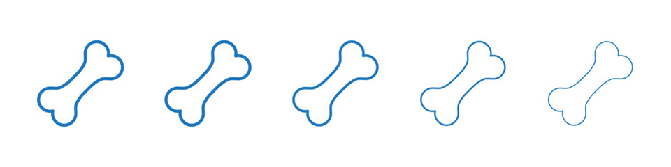 Bone icon Symbol collection thin outline set