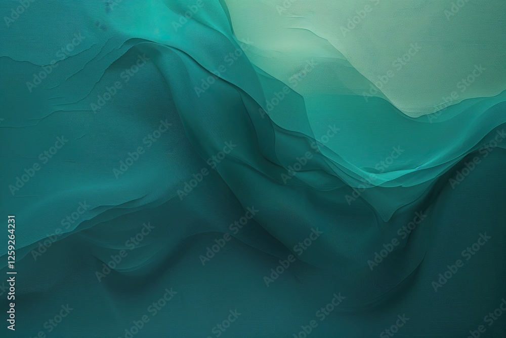 Poster enchanting teal gradient background with subtle canvas texture for contemporary design