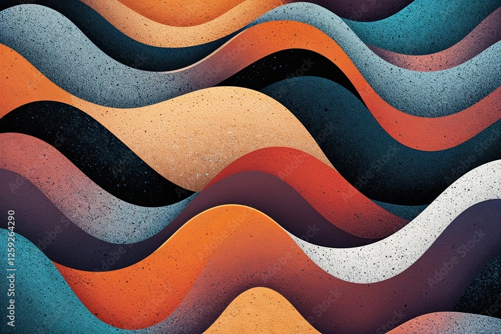 Poster abstract wavy pattern with grainy texture for modern background designs