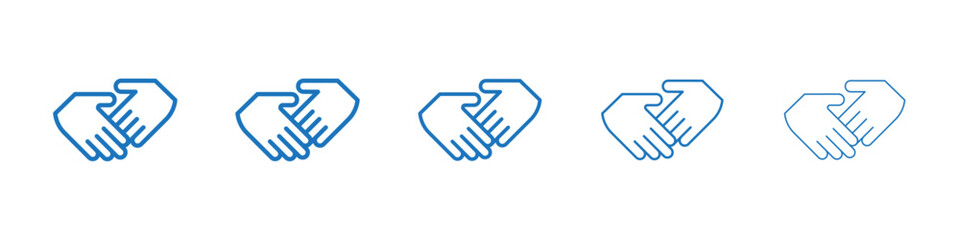 Business deal icon Symbol collection thin outline set