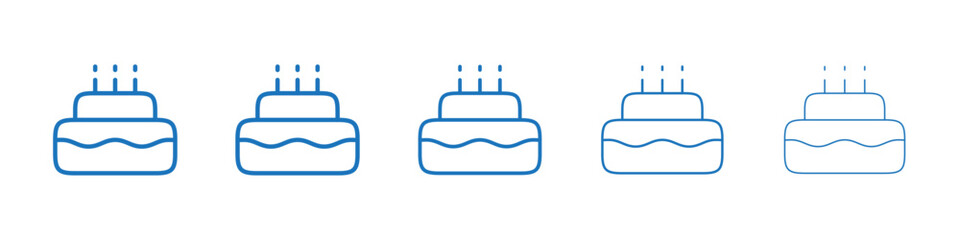 Cake icon Symbol collection thin outline set