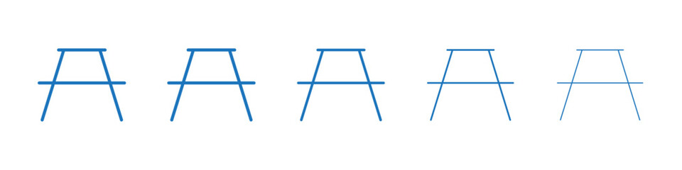 Camping table icon Symbol collection thin outline set