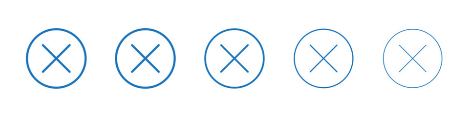 Cancel icon Symbol collection thin outline set