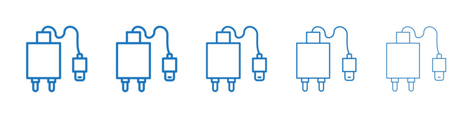 Charger icon Symbol collection thin outline set