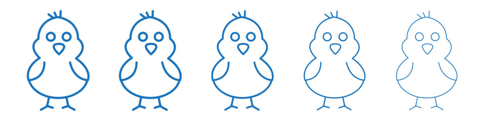 Chick icon Symbol collection thin outline set
