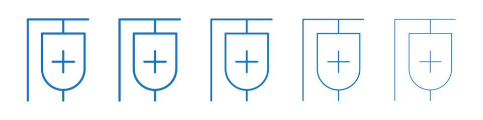 Chemotherapy icon Symbol collection thin outline set